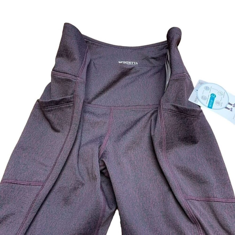 Mondetta Performance & Luxury Women's Black and Burgundy Leggings Smal NWT - Picture 4 of 11